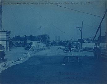 EUGENE DE SALIGNAC (1861-1943) Group of approximately 28 photographs depicting construction of the Manhattan Bridge.